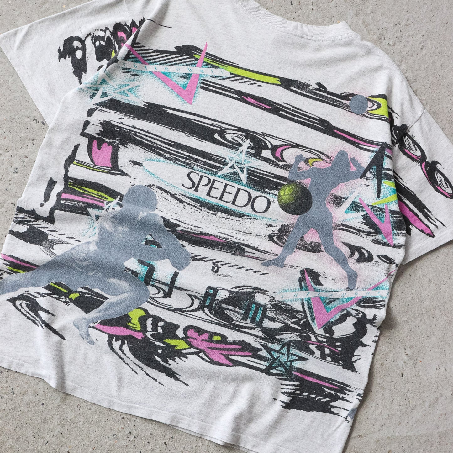 Vintage 90s Speedo Volleyball AOP Tee - L - AL Vintage