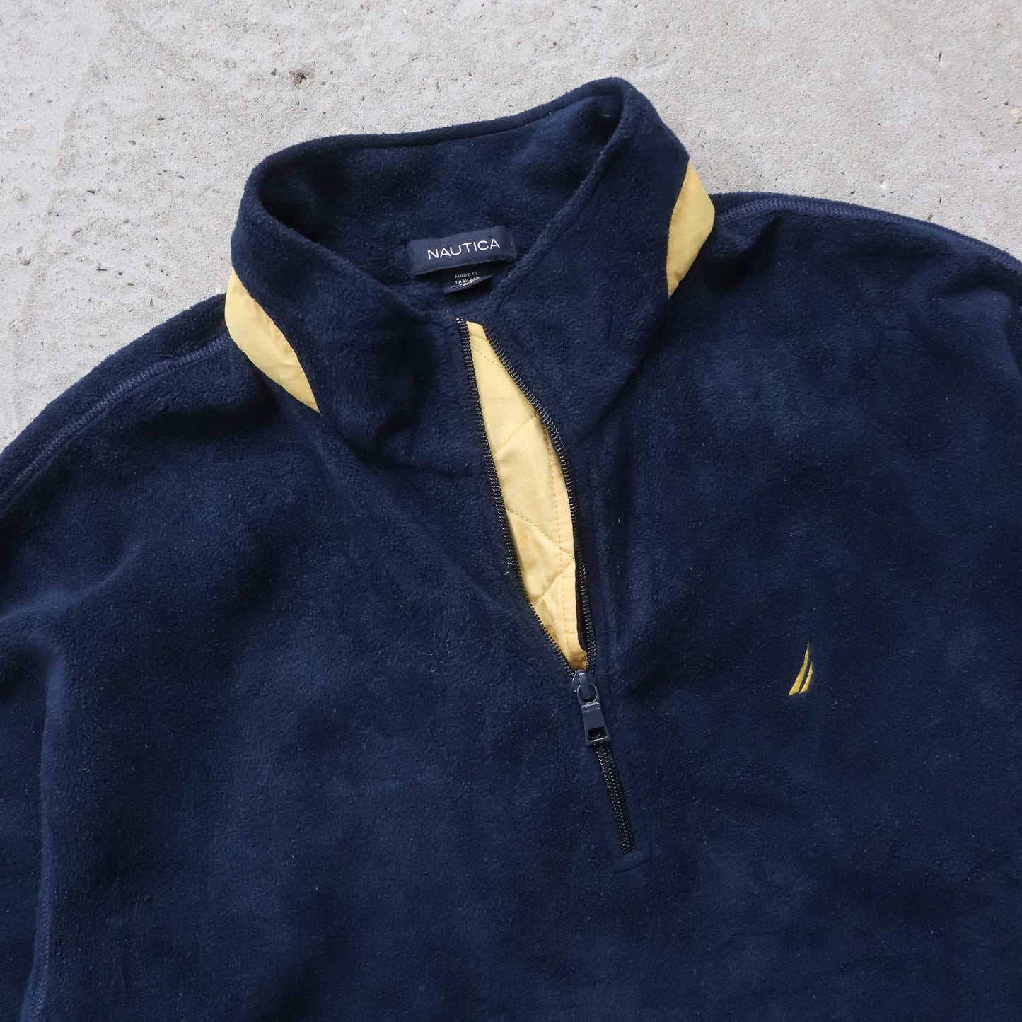 Nautica Embroidered Logo 1/4 Zip Fleece Pullover - 2000s (XL)