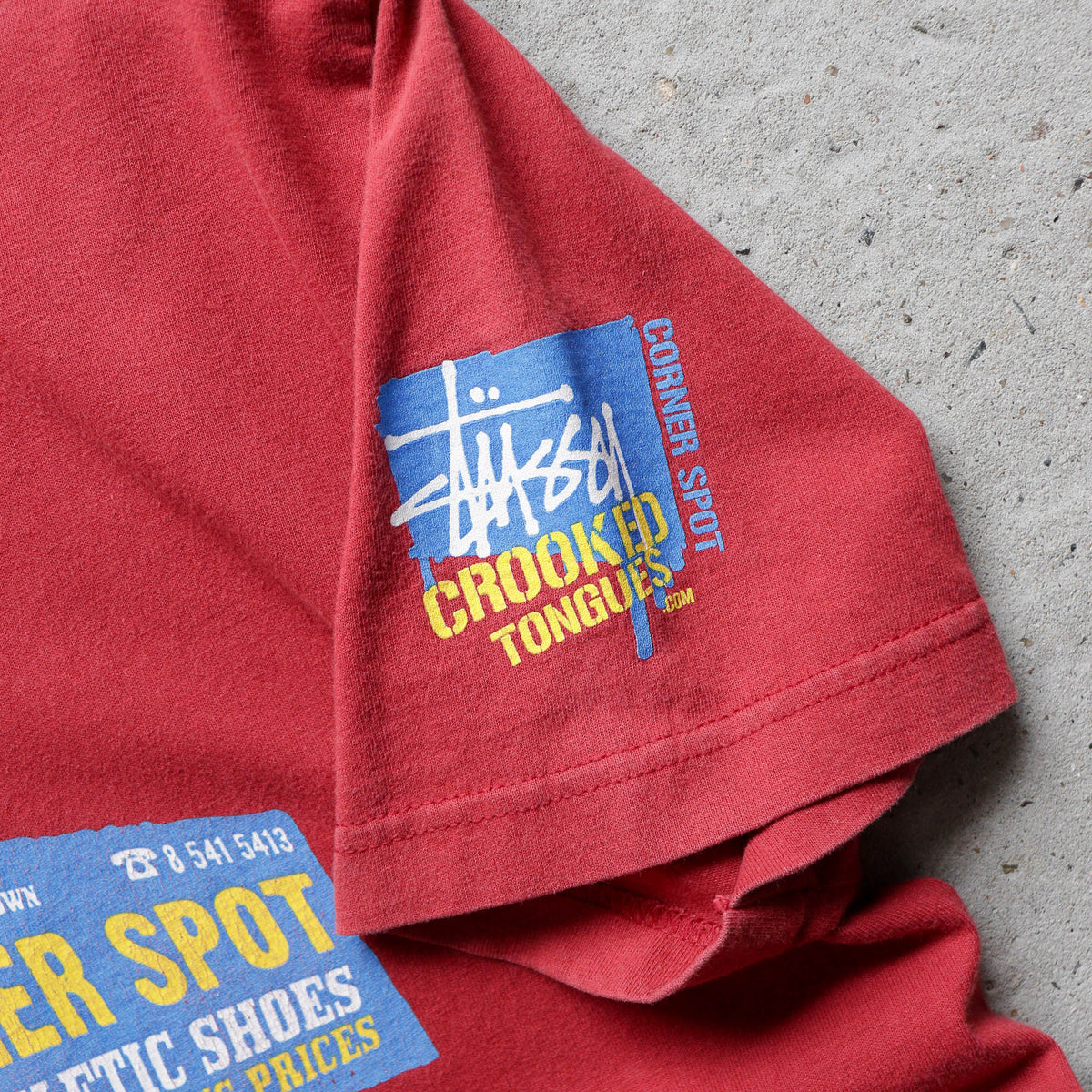 Stussy Crooked Tongues Corner Spot Tee - 2000s (M)