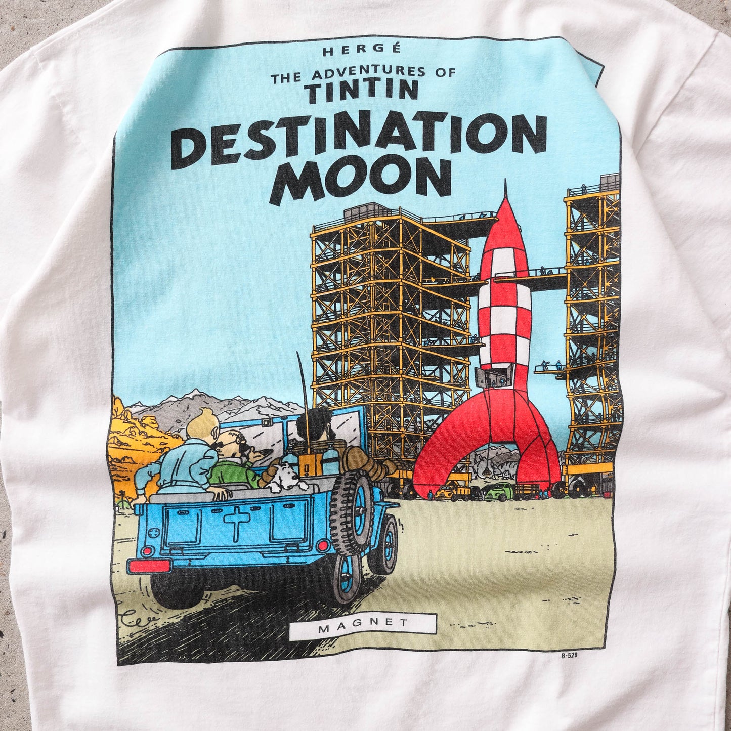 Vintage 90s Adventures of Tintin Destination Moon Tee - M