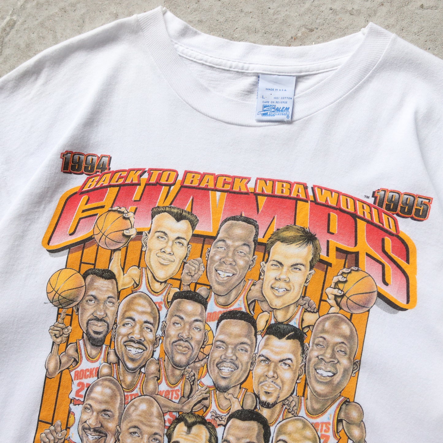 Vintage 1995 Houston Rockets NBA Champions Tee - L