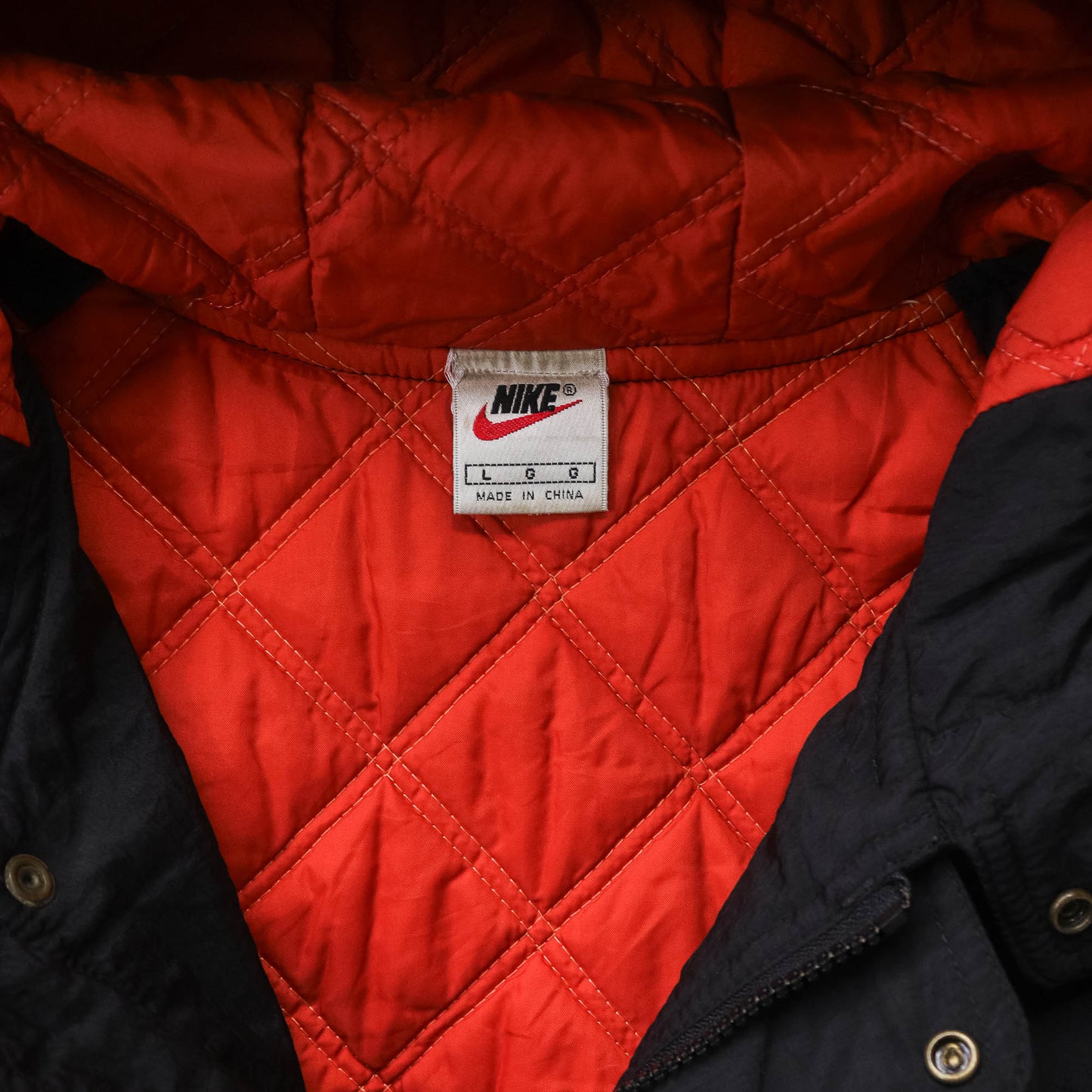 Vintage 90s Nike Big Swoosh Quilted Jacket - L