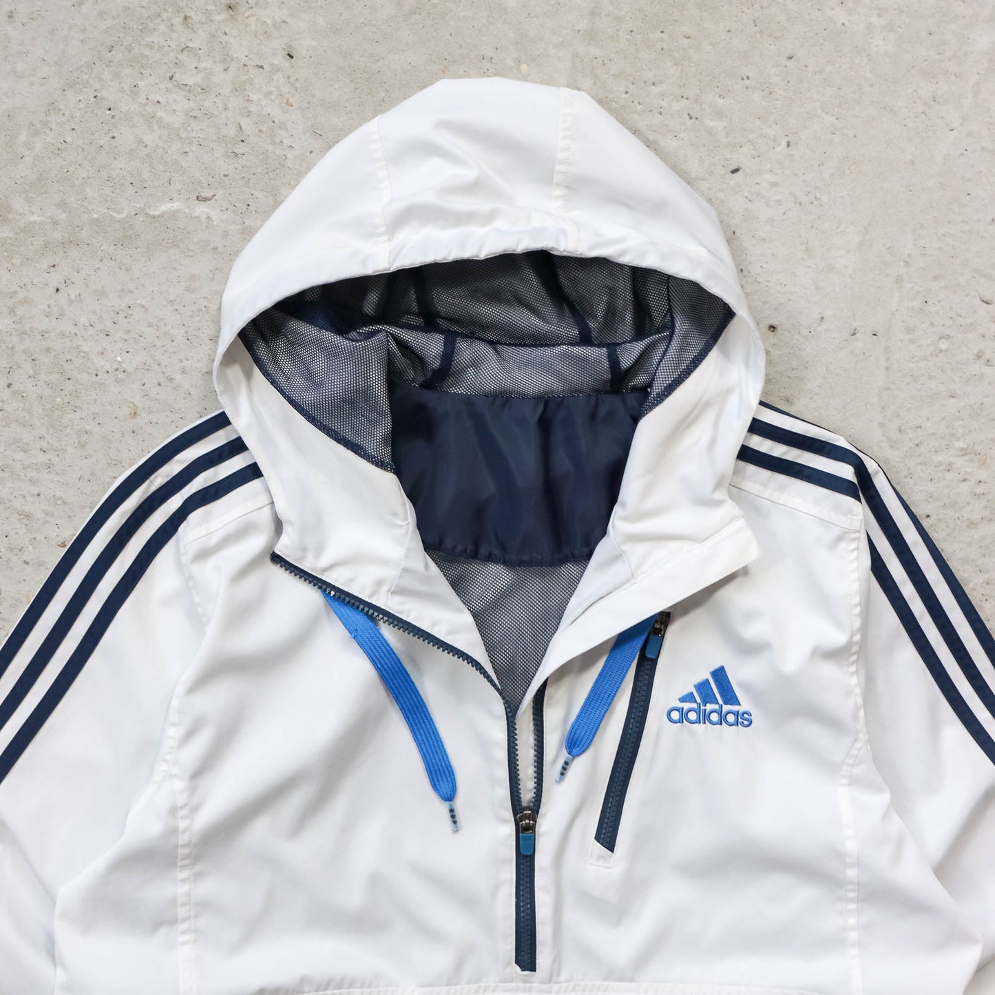 Adidas 3-Stripe 1/4 Zip Windbreaker Jacket - 2000s (M)