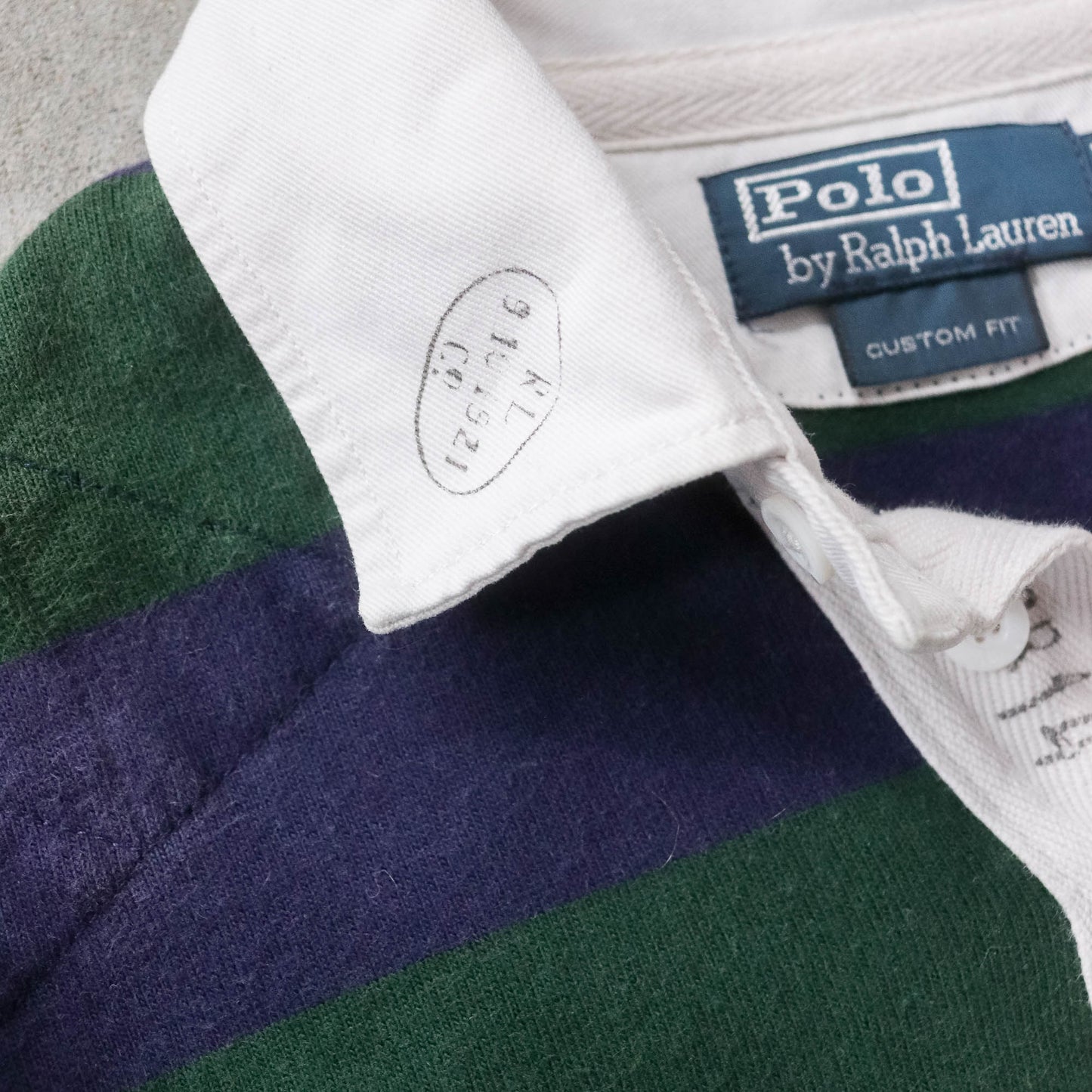 Polo Ralph Lauren Crest Patch Striped Rugby Shirt - M