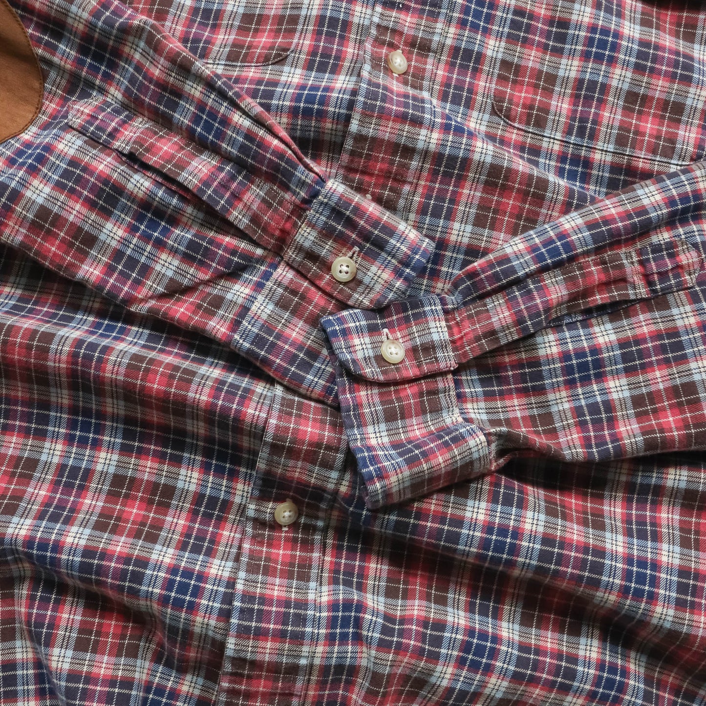 Polo Ralph Lauren Leather Patch Button Up Shirt - 90s (S)