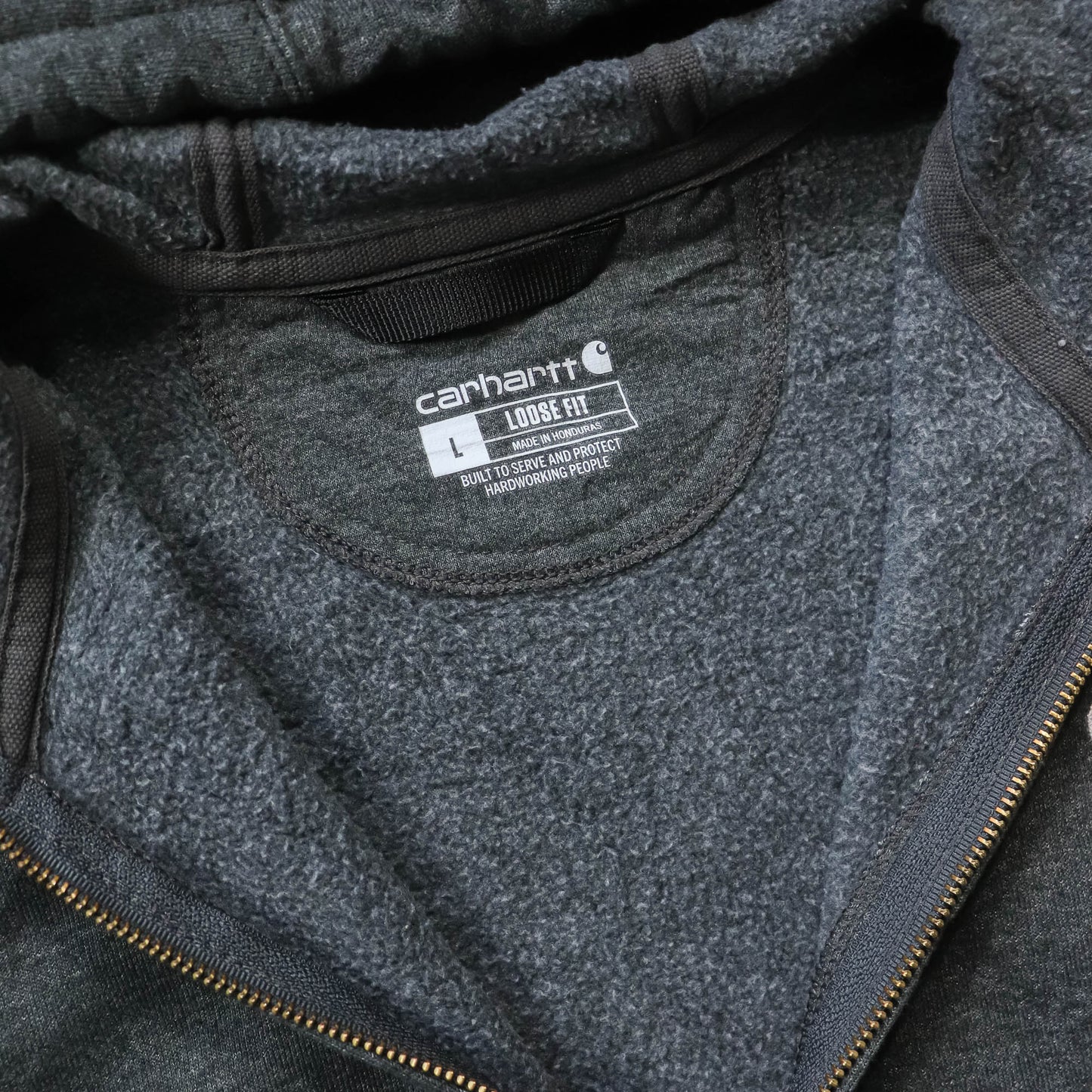 Carhartt Logo Patch Zip-Up Hoodie - 2000s (L)