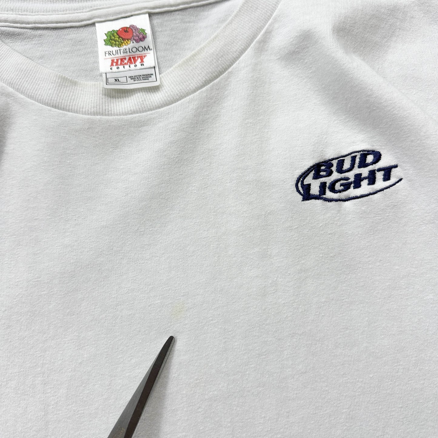 Budweiser Bud Light Embroidered Tee - 90s (XL)