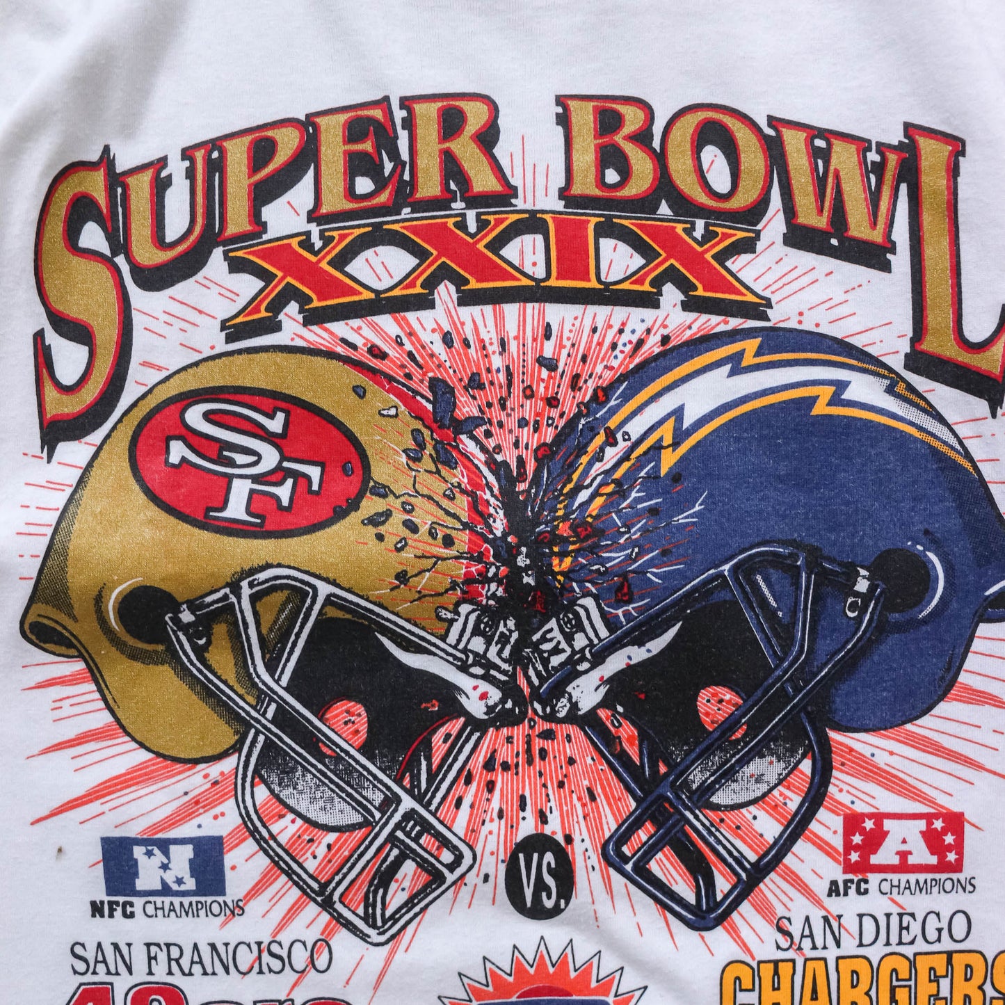 Super Bowl XXIX 49ers vs Chargers NFL Tee - 1995 (L)