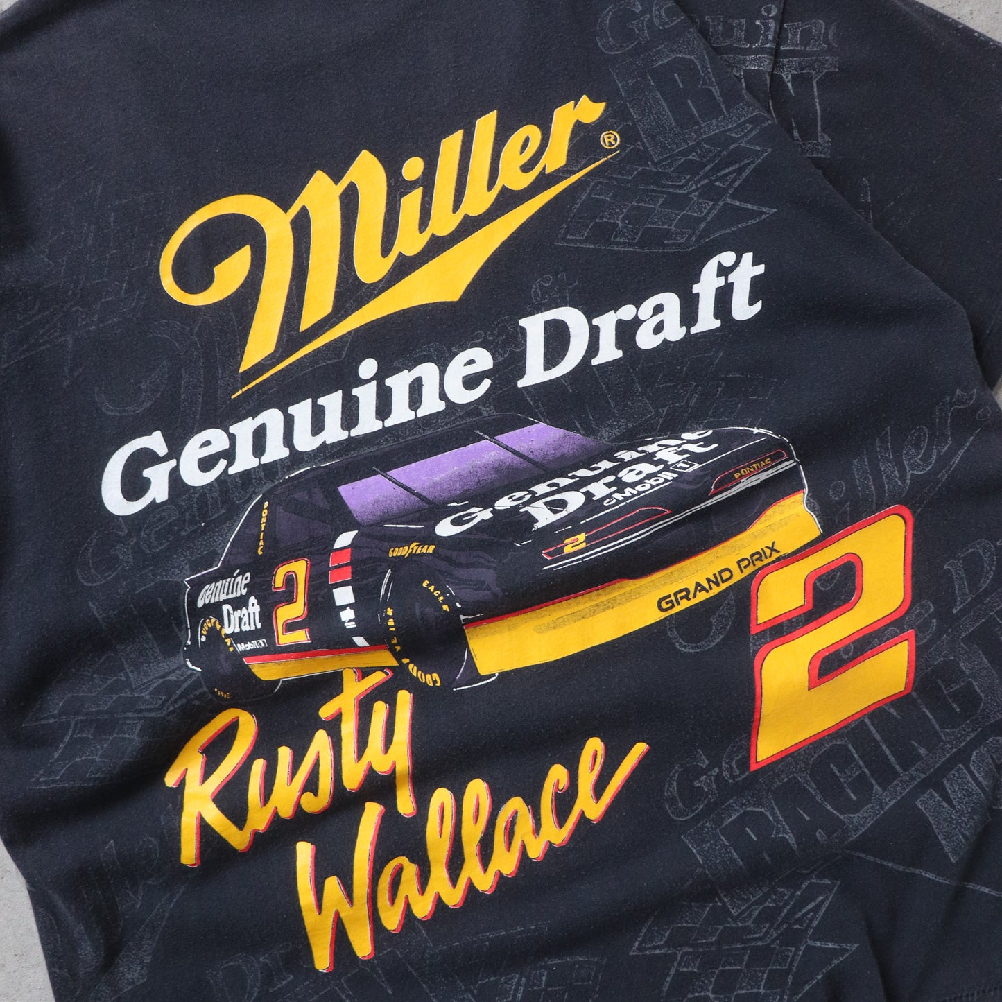 Vintage 90s Miller Genuine Draft Rusty Wallace NASCAR Tee - XL