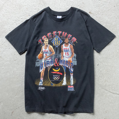 Vintage 1992 Larry Bird & Magic Johnson Dream Team Olympics Tee - M