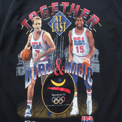 Vintage 1992 Larry Bird & Magic Johnson Dream Team Olympics Tee - M