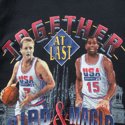 Vintage 1992 Larry Bird & Magic Johnson Dream Team Olympics Tee - M