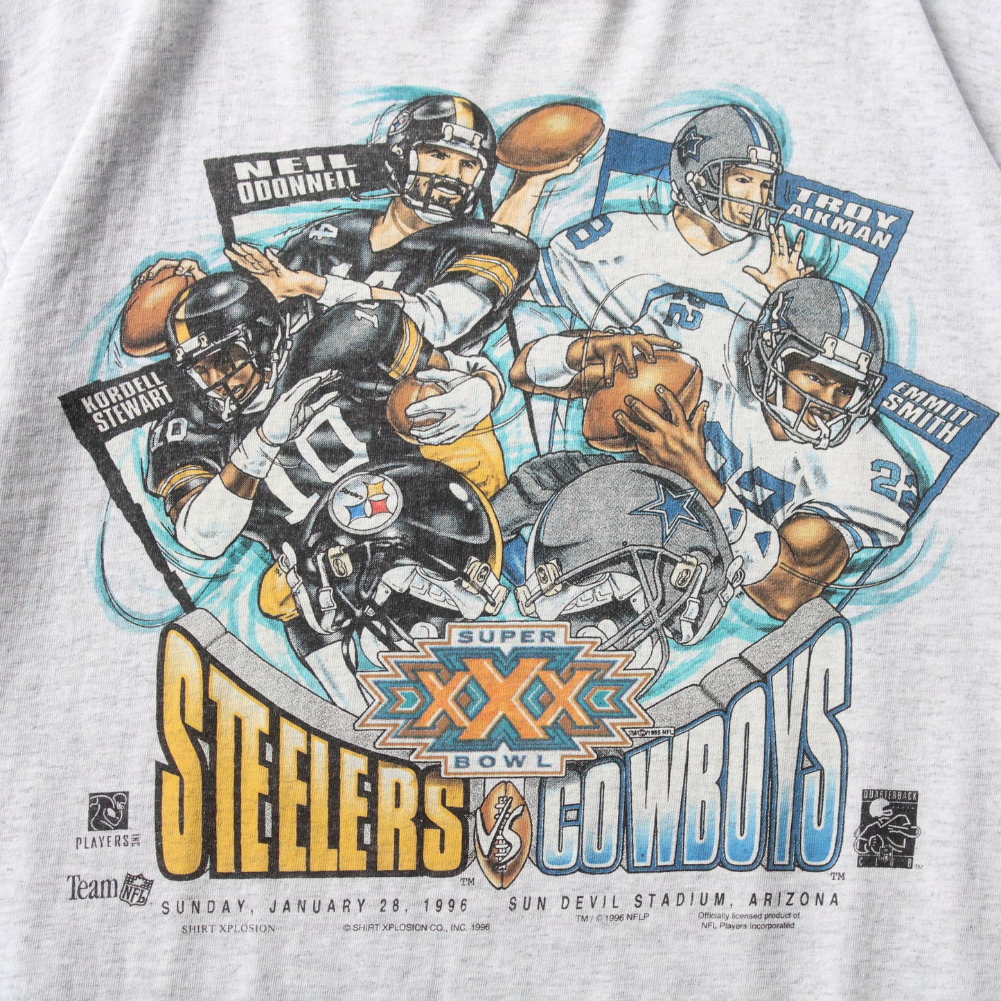 Vintage 1996 Steelers vs Cowboys Super Bowl NFL Tee - L