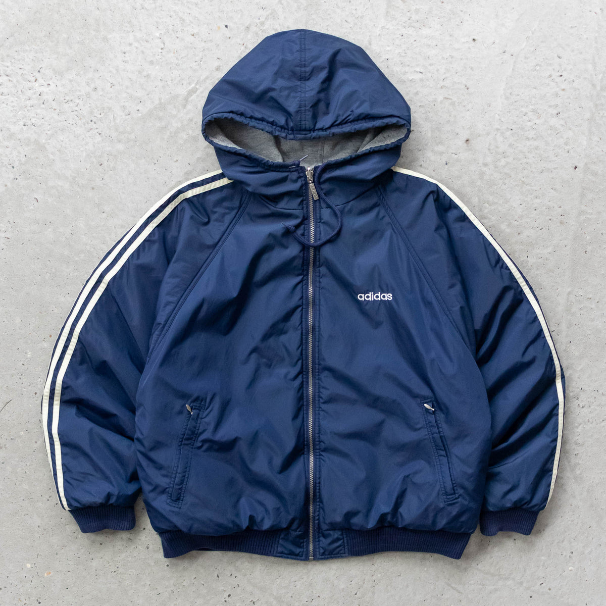 Adidas Big Logo Reversible Hooded Jacket - 90s (L)