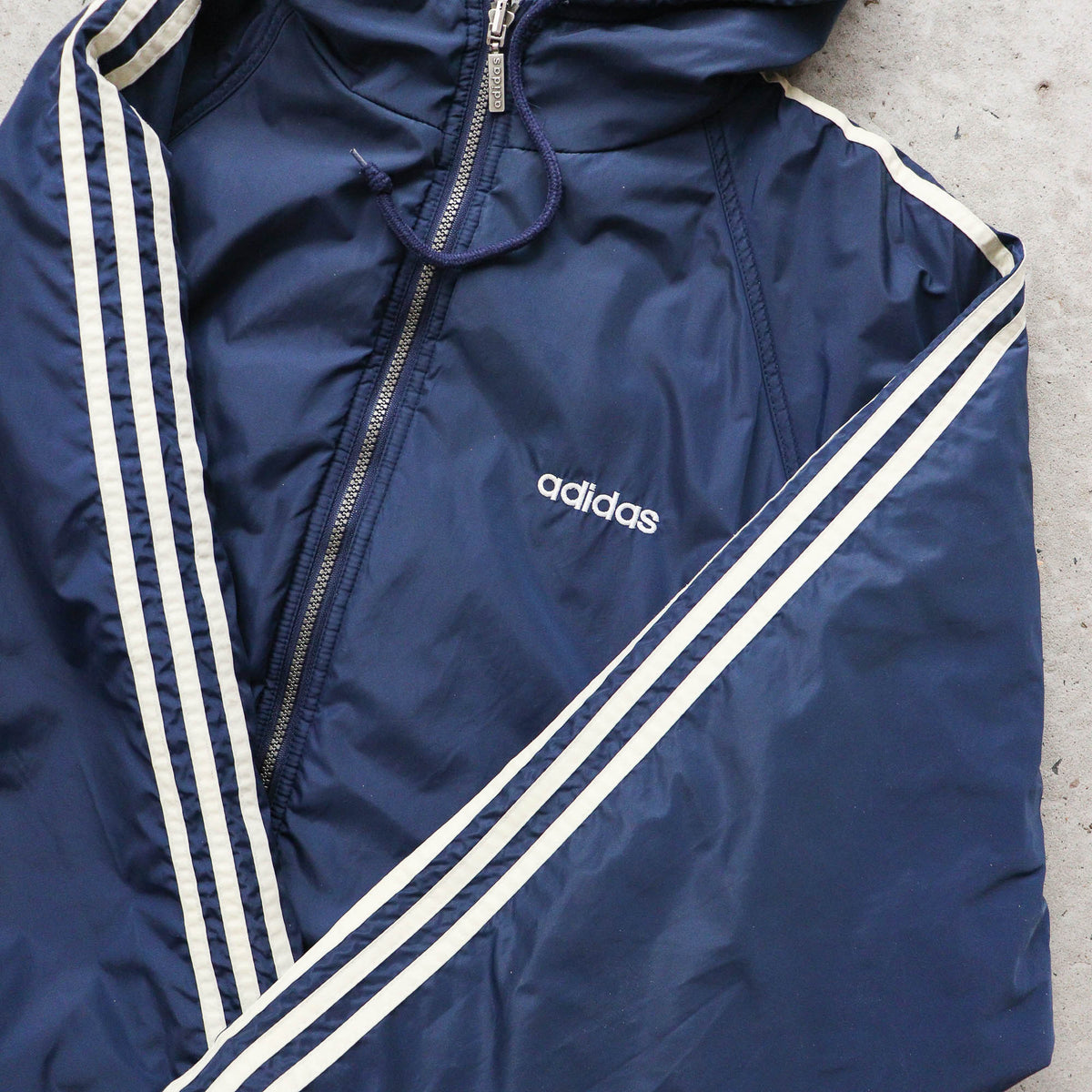 Adidas Big Logo Reversible Hooded Jacket - 90s (L)
