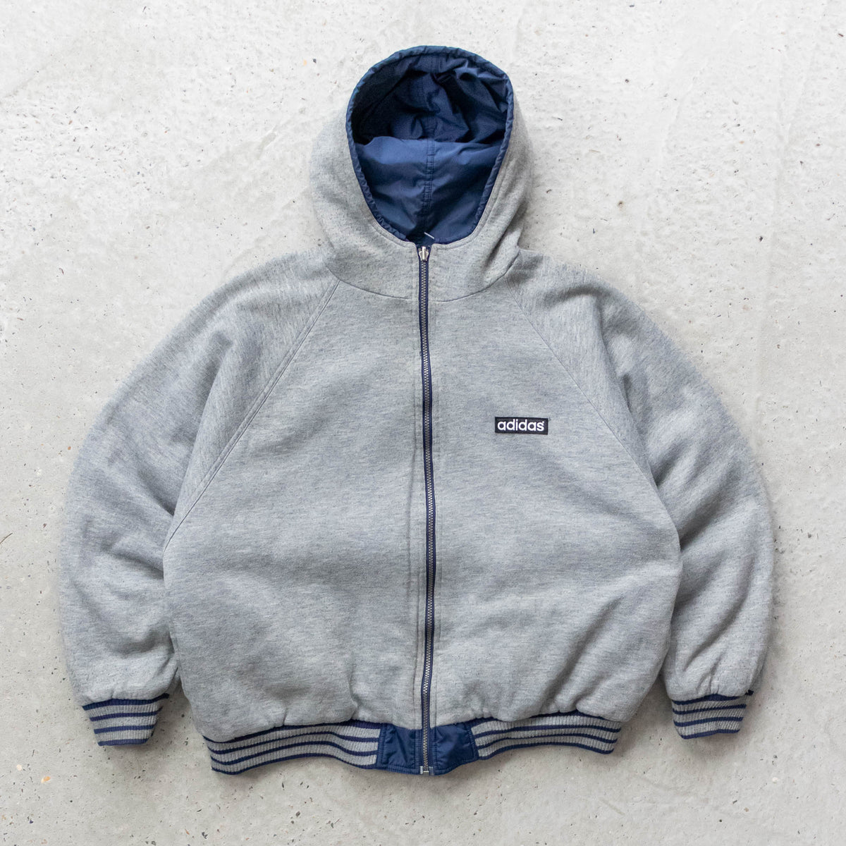 Adidas Big Logo Reversible Hooded Jacket - 90s (L)