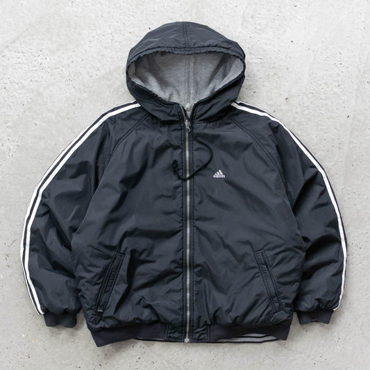 Adidas Big Logo Reversible Hooded Jacket - 90s (XL)