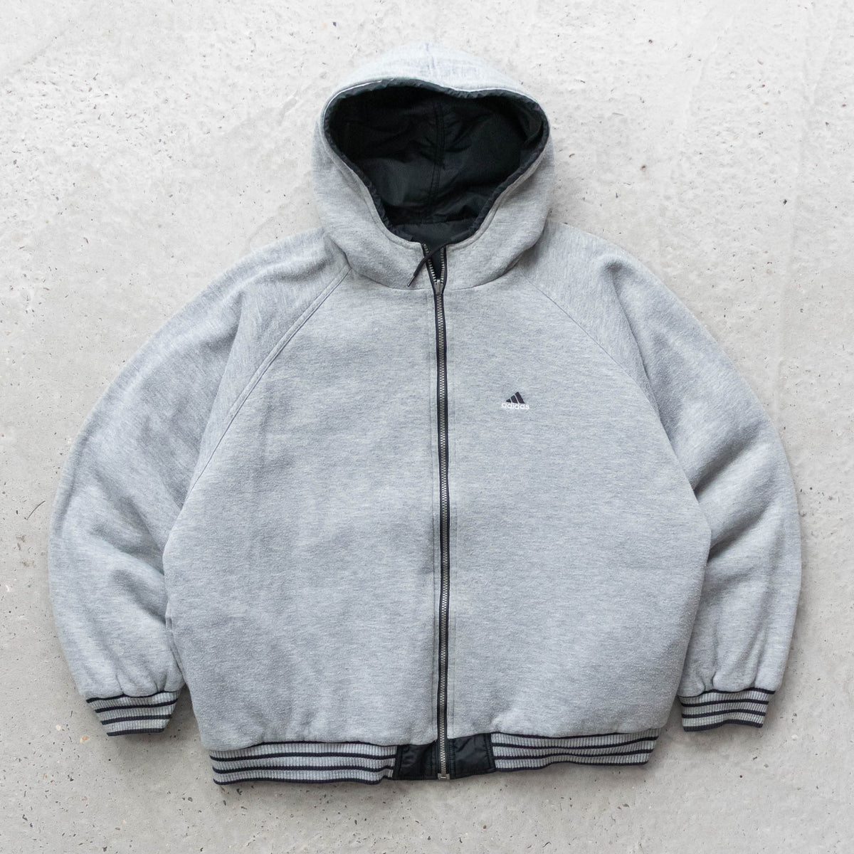 Adidas Big Logo Reversible Hooded Jacket - 90s (XL)