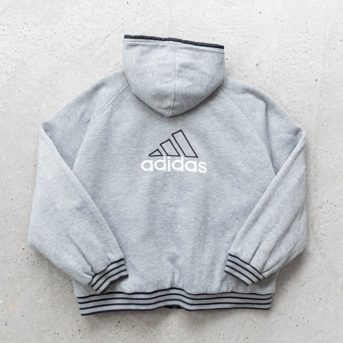 Adidas Big Logo Reversible Hooded Jacket - 90s (XL)