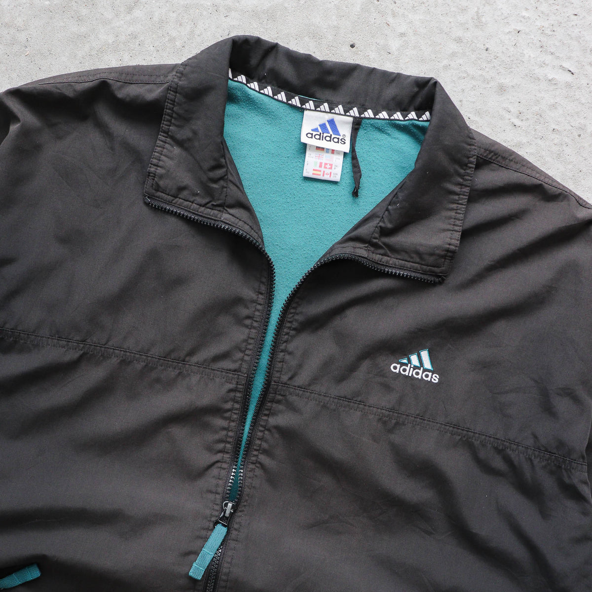 Adidas Embroidered Logo Windbreaker Jacket - 90s (L)