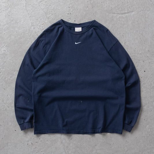 Vintage 2000s Nike Centre Swoosh Longsleeve Tee - L - AL Vintage