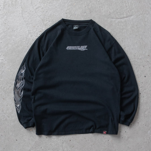 Vintage 90s Quiksilver Flames Longsleeve Tee - L - AL Vintage