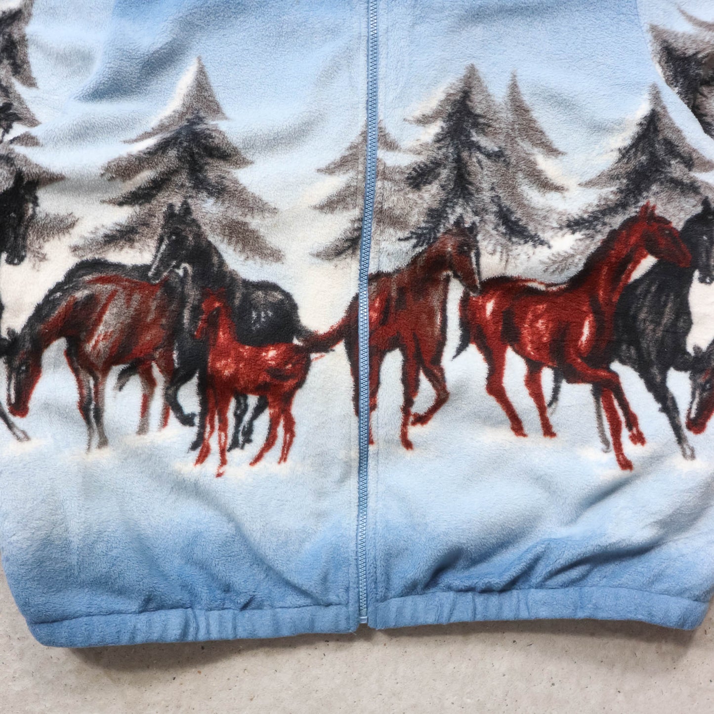 Blair Winter Horse Print Fleece Jacket - 90s (XL)