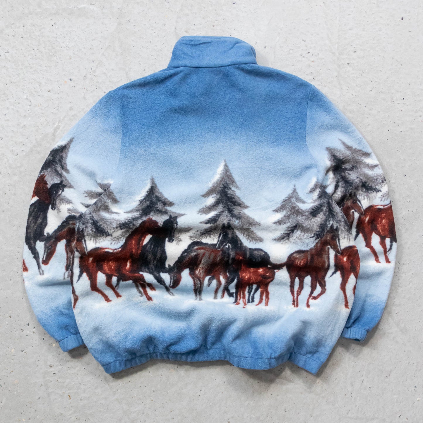 Blair Winter Horse Print Fleece Jacket - 90s (XL)