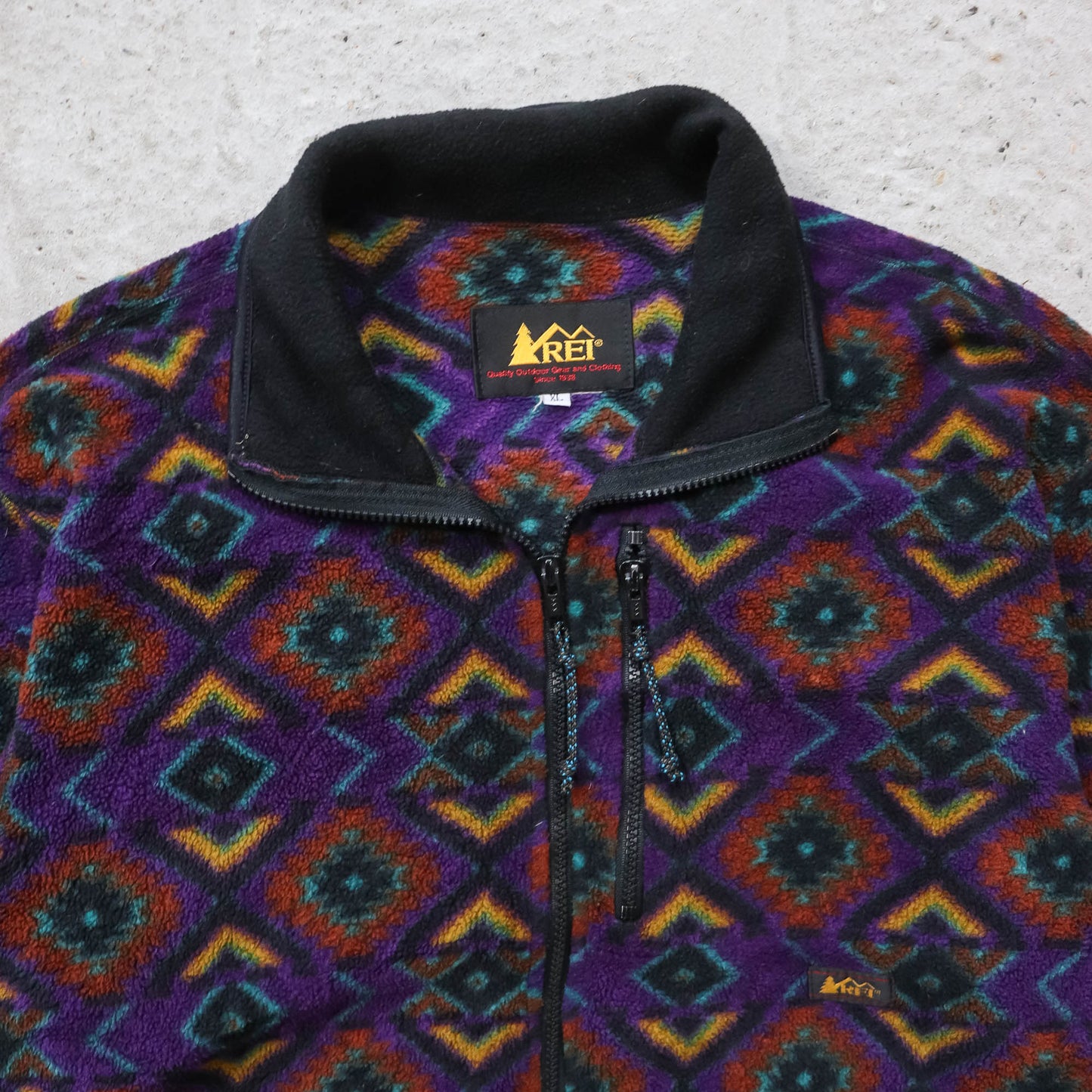 REI Outdoors Aztec Print 1/4 Zip Fleece Pullover - 90s (XL)