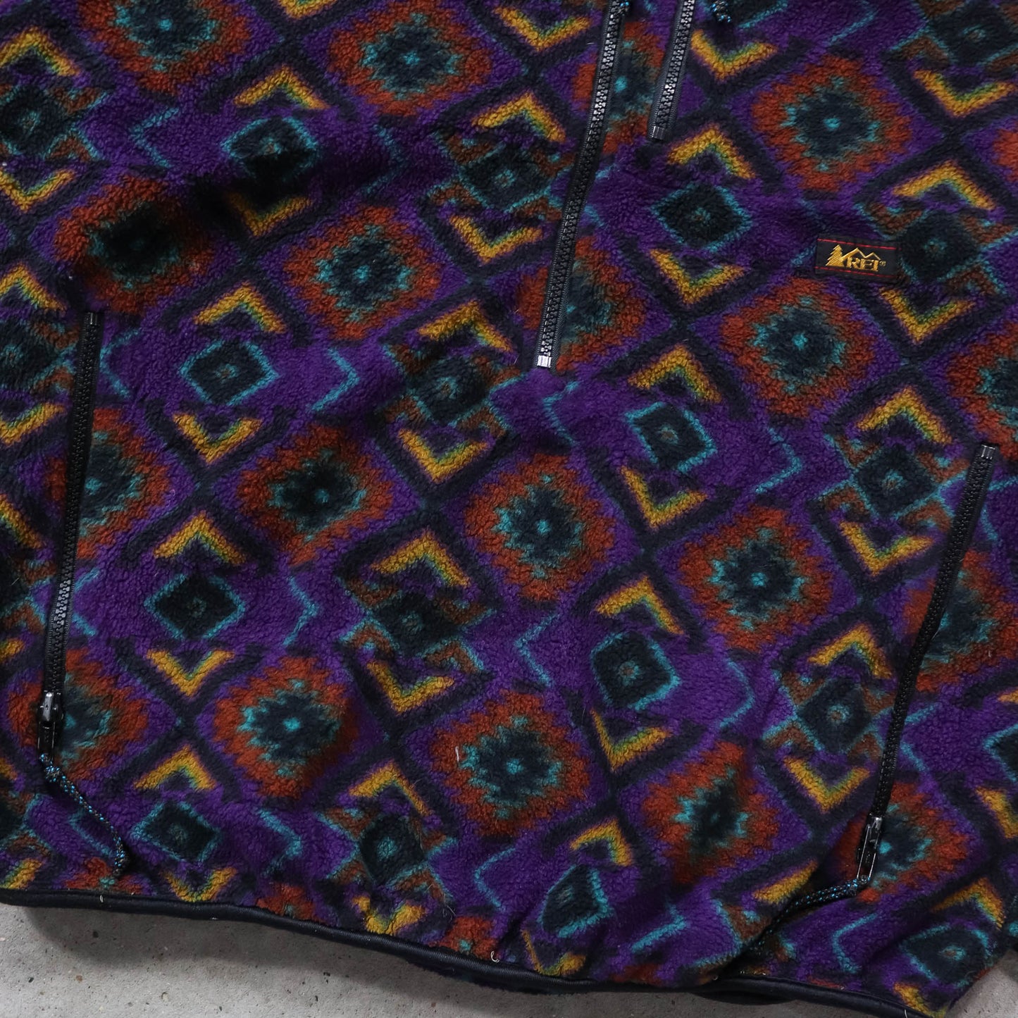REI Outdoors Aztec Print 1/4 Zip Fleece Pullover - 90s (XL)