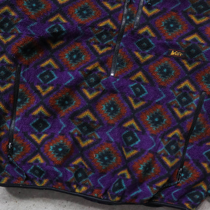 REI Outdoors Aztec Print 1/4 Zip Fleece Pullover - 90s (XL)
