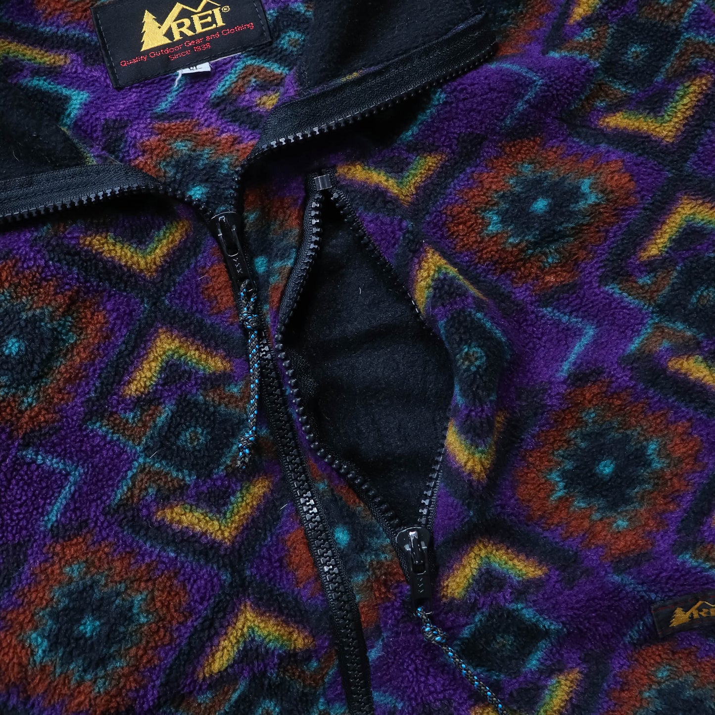 REI Outdoors Aztec Print 1/4 Zip Fleece Pullover - 90s (XL)