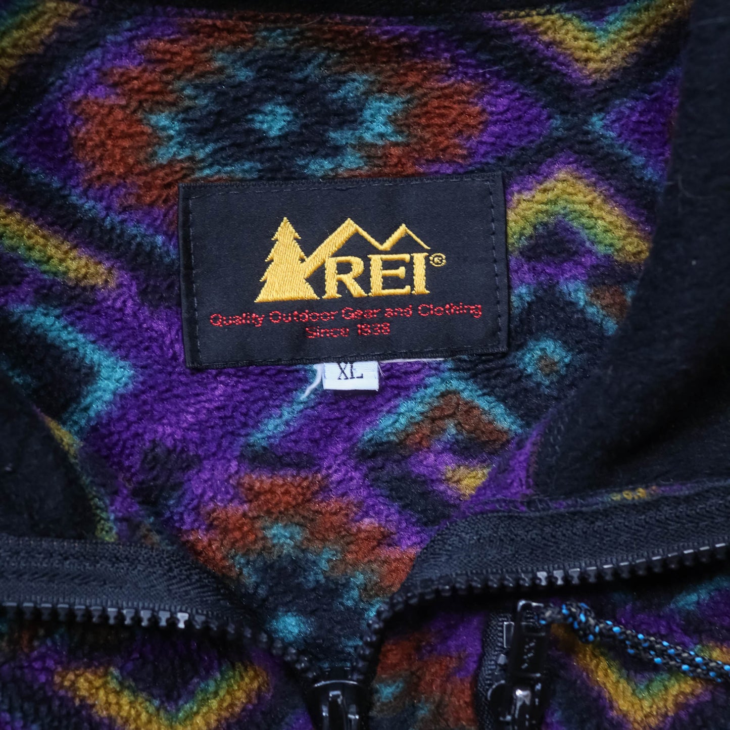 REI Outdoors Aztec Print 1/4 Zip Fleece Pullover - 90s (XL)