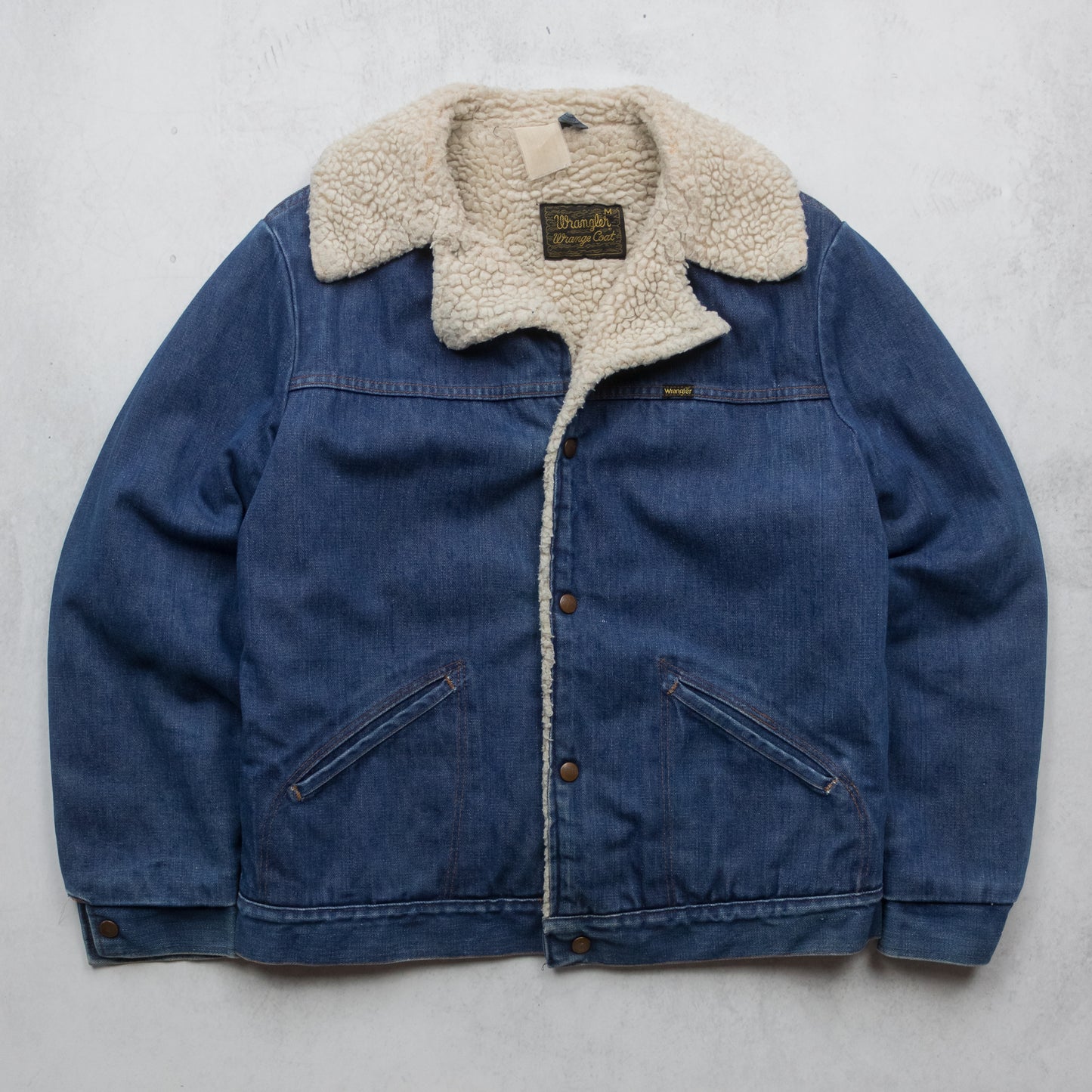 Vintage 70s Wrangler Denim Sherpa Wrange Coat - M