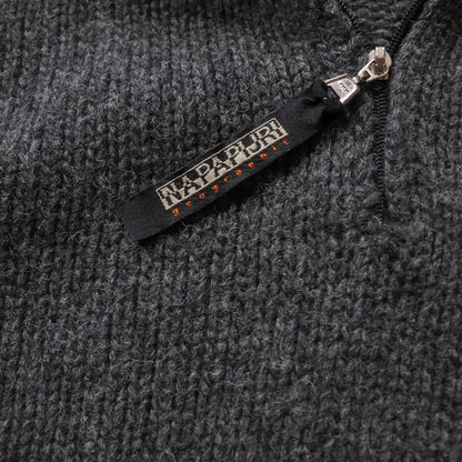 Napapijri 1/4 Zip Heavy Knit Wool Sweater - 2000s (XXL)