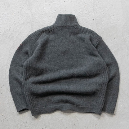 Napapijri 1/4 Zip Heavy Knit Wool Sweater - 2000s (XXL)