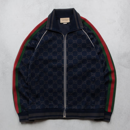 Gucci GG Monogram Cotton Jersey Track Jacket - L