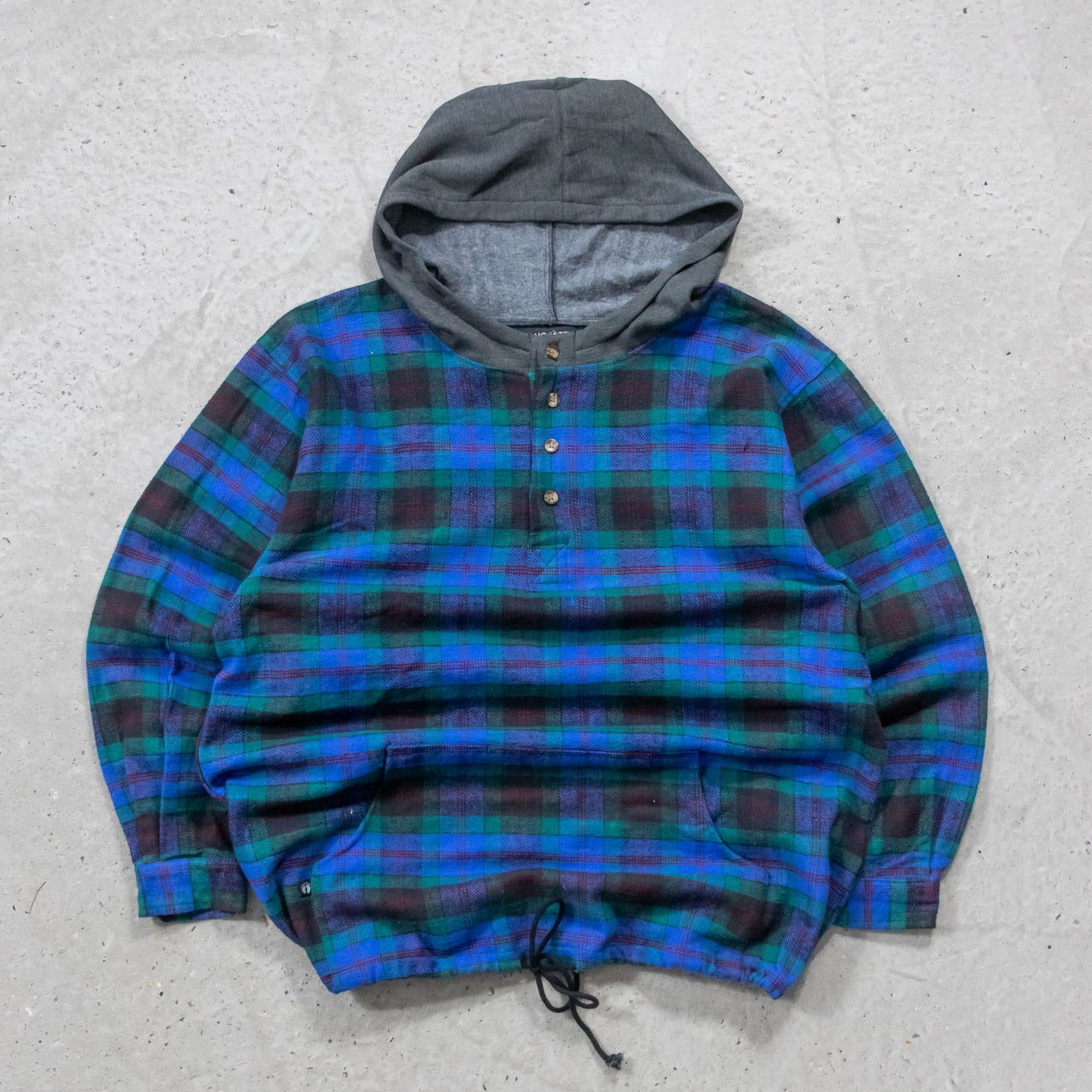 Hang Ten Hooded Flannel Pullover - 80s (L)