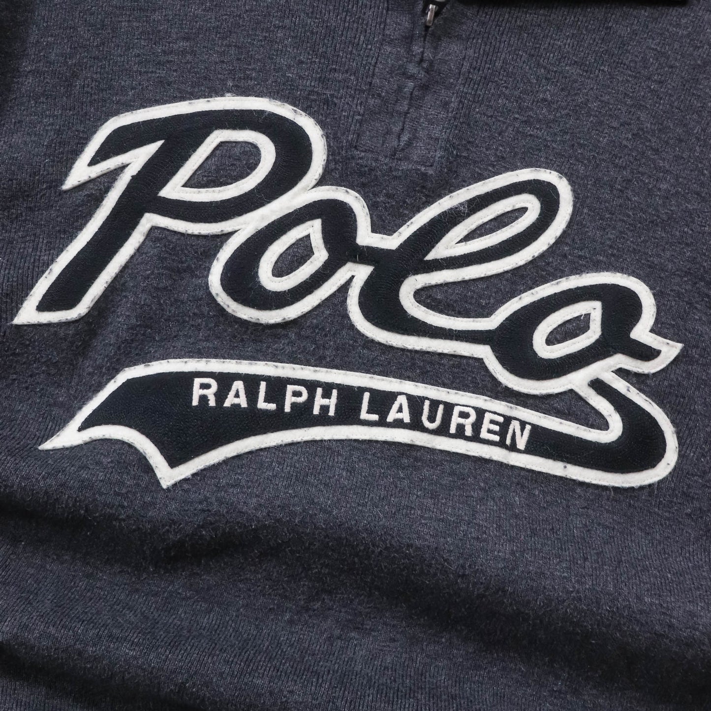 Polo Ralph Lauren Script Logo 1/4 Zip Knit Sweater - 2000s (XXL)