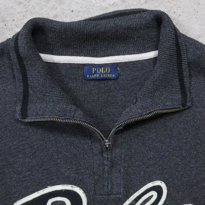 Polo Ralph Lauren Script Logo 1/4 Zip Knit Sweater - 2000s (XXL)