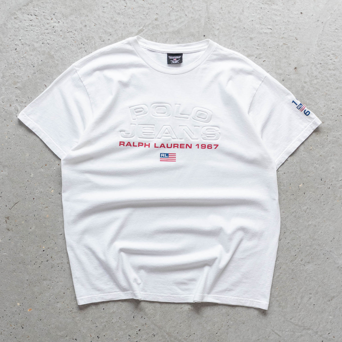 Polo Jeans Ralph Lauren Embossed Logo Tee – 90s (XL)