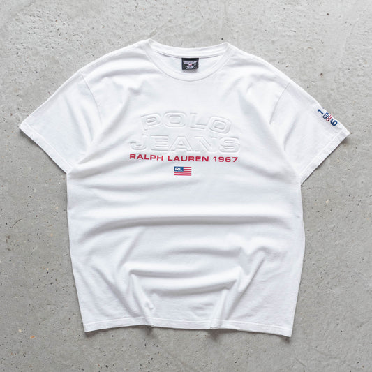 Polo Jeans Ralph Lauren Embossed Logo Tee – 90s (XL)