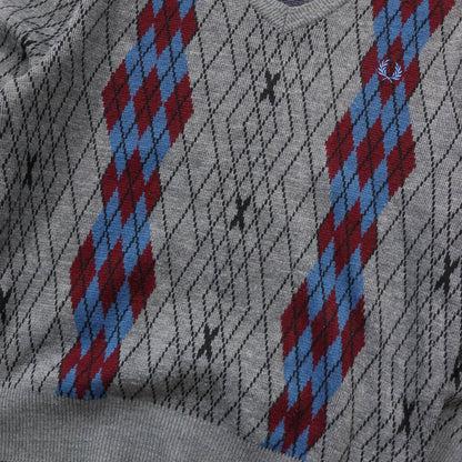 Fred Perry x Comme des Garcons Argyle Knit Sweater - (L)