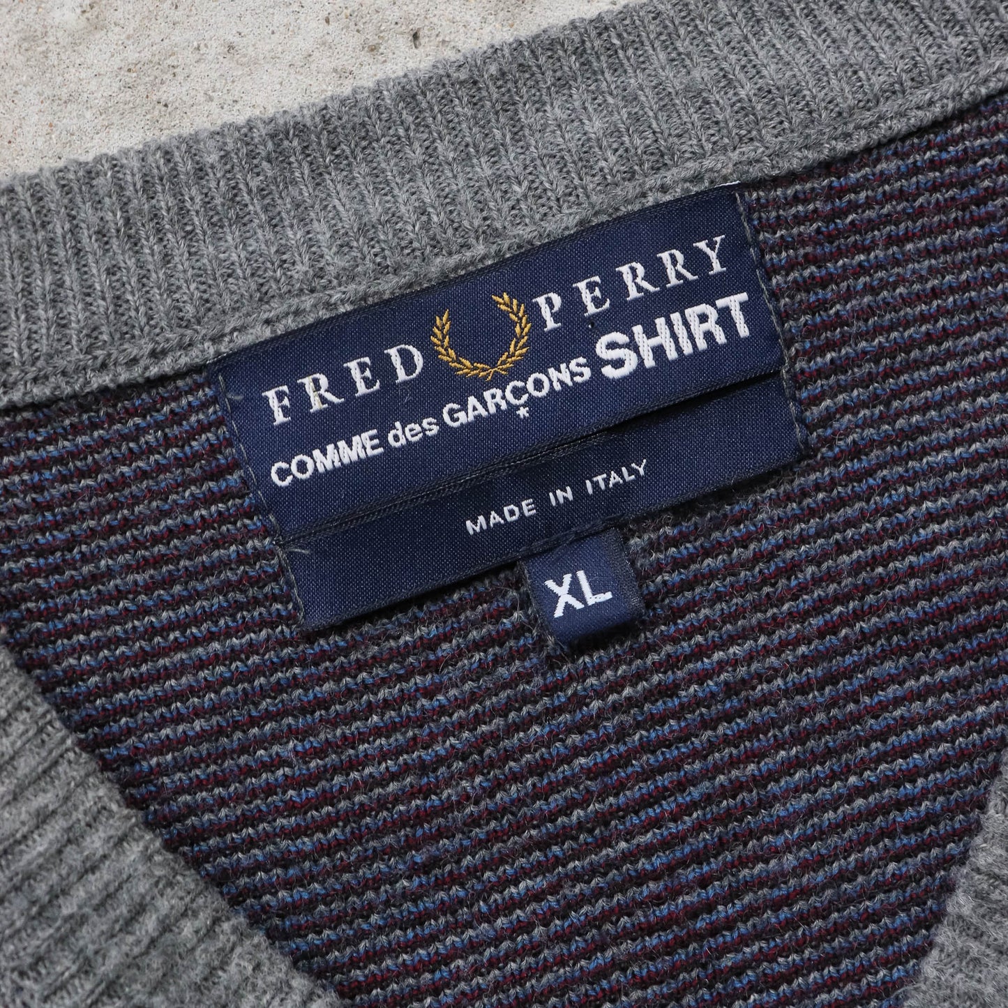Fred Perry x Comme des Garcons Argyle Knit Sweater - (L)