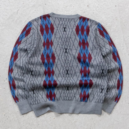 Fred Perry x Comme des Garcons Argyle Knit Sweater - (L)