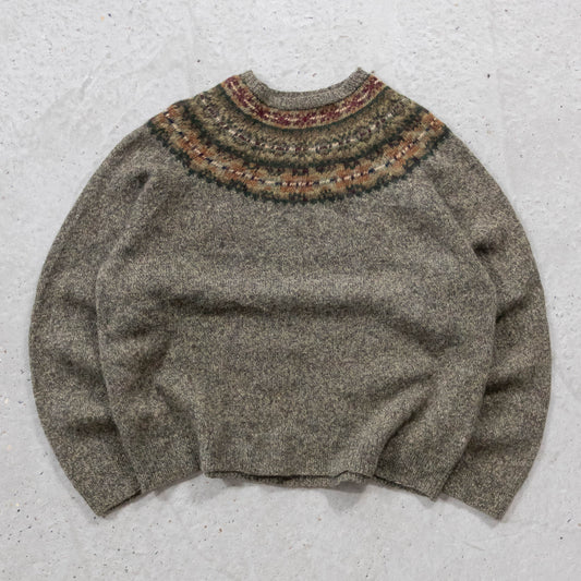 Polo Ralph Lauren Fair Isles Hand Knit Wool Sweater - 90s (XL)