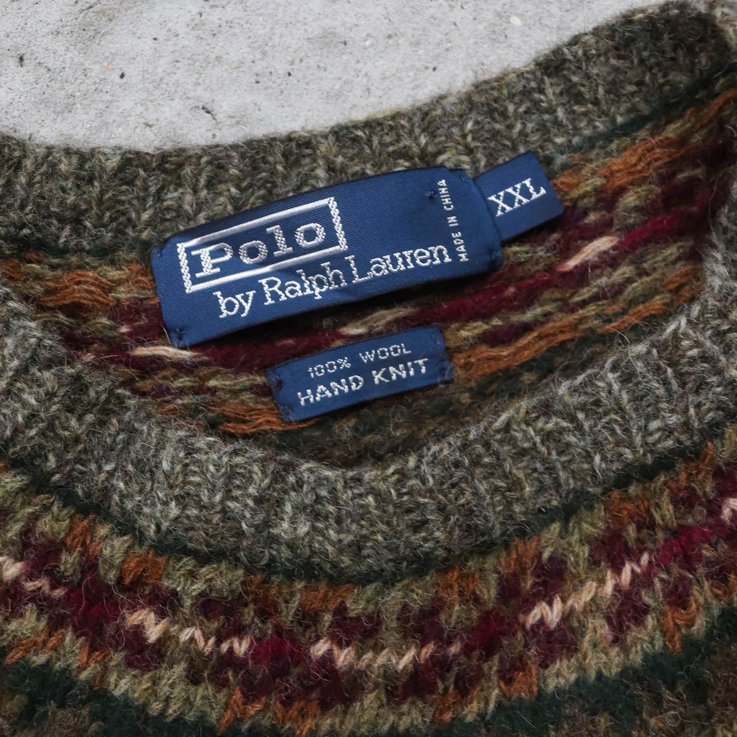 Polo Ralph Lauren Fair Isles Hand Knit Wool Sweater - 90s (XL)