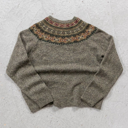 Polo Ralph Lauren Fair Isles Hand Knit Wool Sweater - 90s (XL)