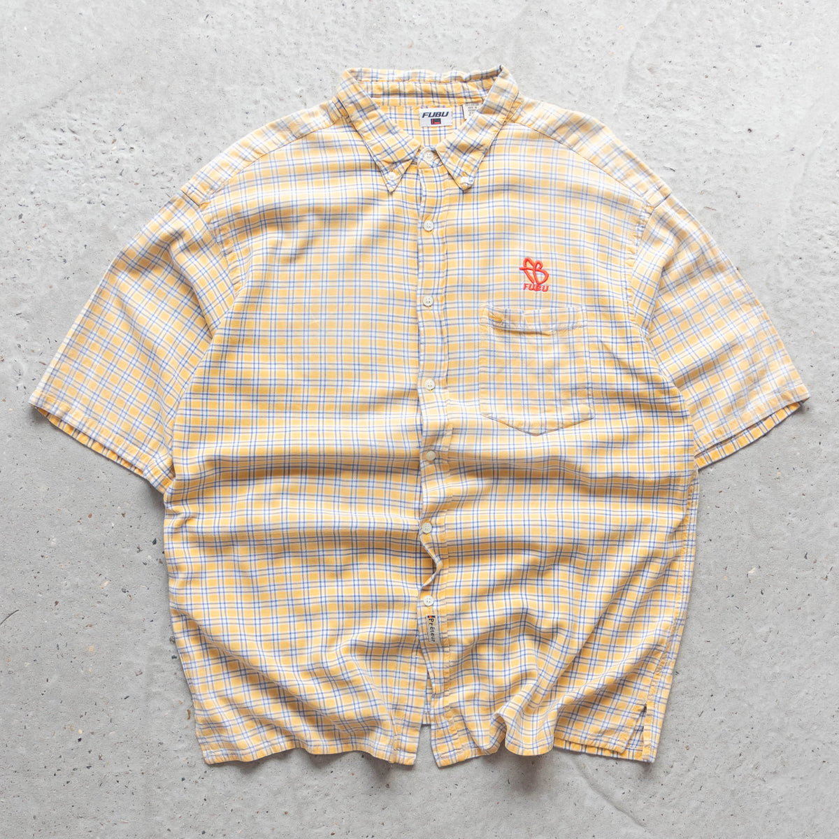 FUBU Plaid Button Up Short Sleeve Shirt – 2000s (XL)
