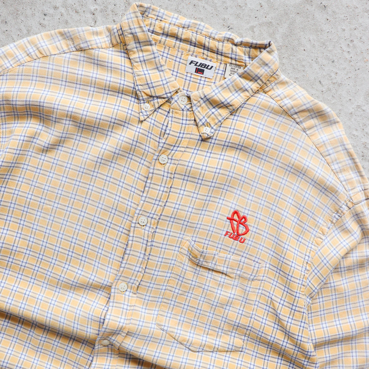 FUBU Plaid Button Up Short Sleeve Shirt – 2000s (XL)